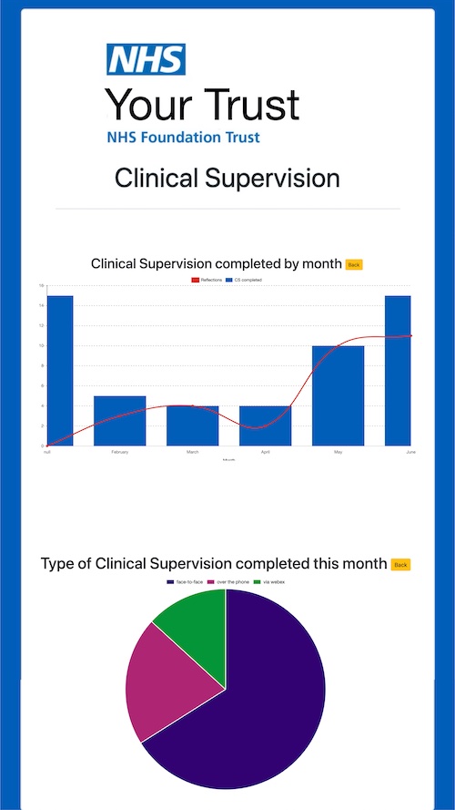 clinical supervision screenshot, clinical, NHS, nursing, registered nurse